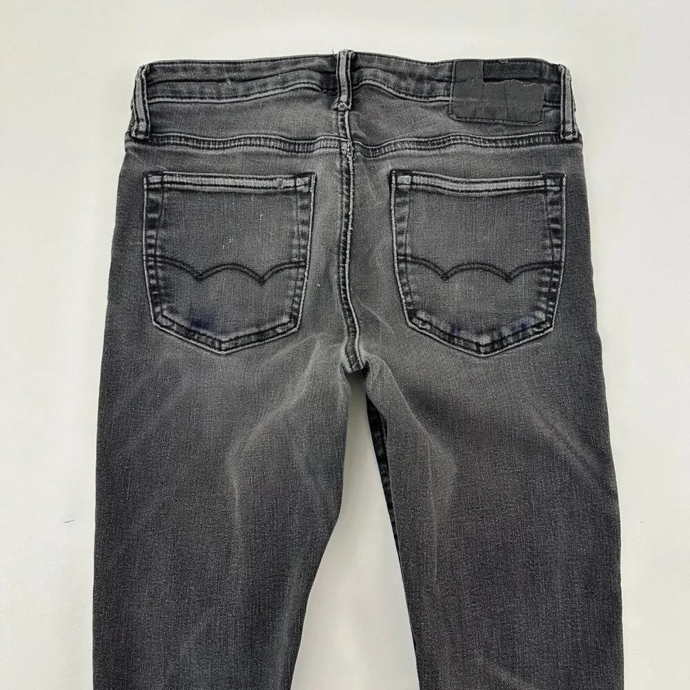 American Eagle Stacked Skinny‎ Men's size 30x34 Black Denim Jeans